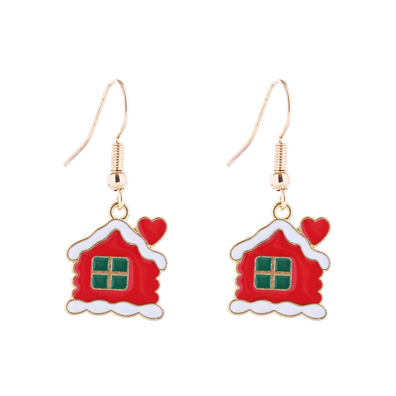 Wholesale Cartoon Santa Claus Snowman Bells Snowflake Christmas Earrings